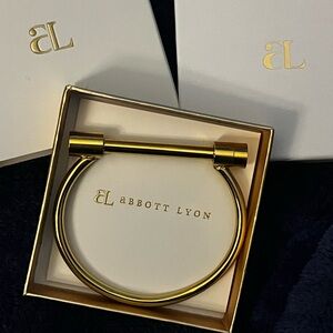 Abbott Lyon Gold Screw Bangle Bracelet 18k Plated Stainless Steel Waterproof